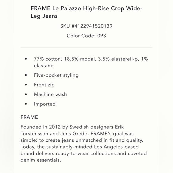 FRAME Le Palazzo High Rise Crop - Picture 4 of 9